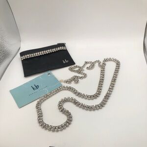 Karibag Necklace with Silver Accents and shiny rhinestones with bag